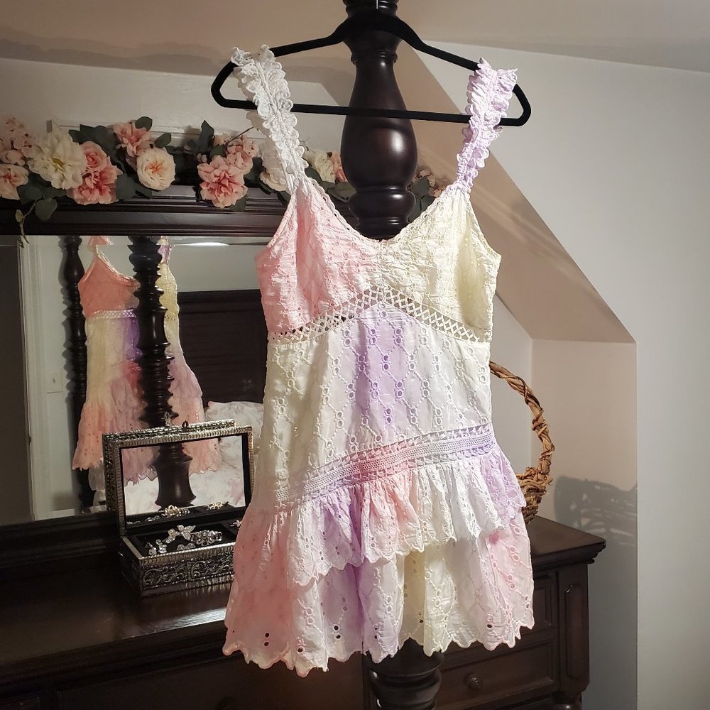 NWT LoveShackFancy Desra Silk Dress in Fairytale Tie Dye